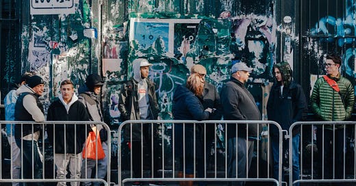 Emotional Fans waiting in line 